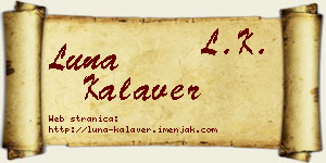 Luna Kalaver vizit kartica